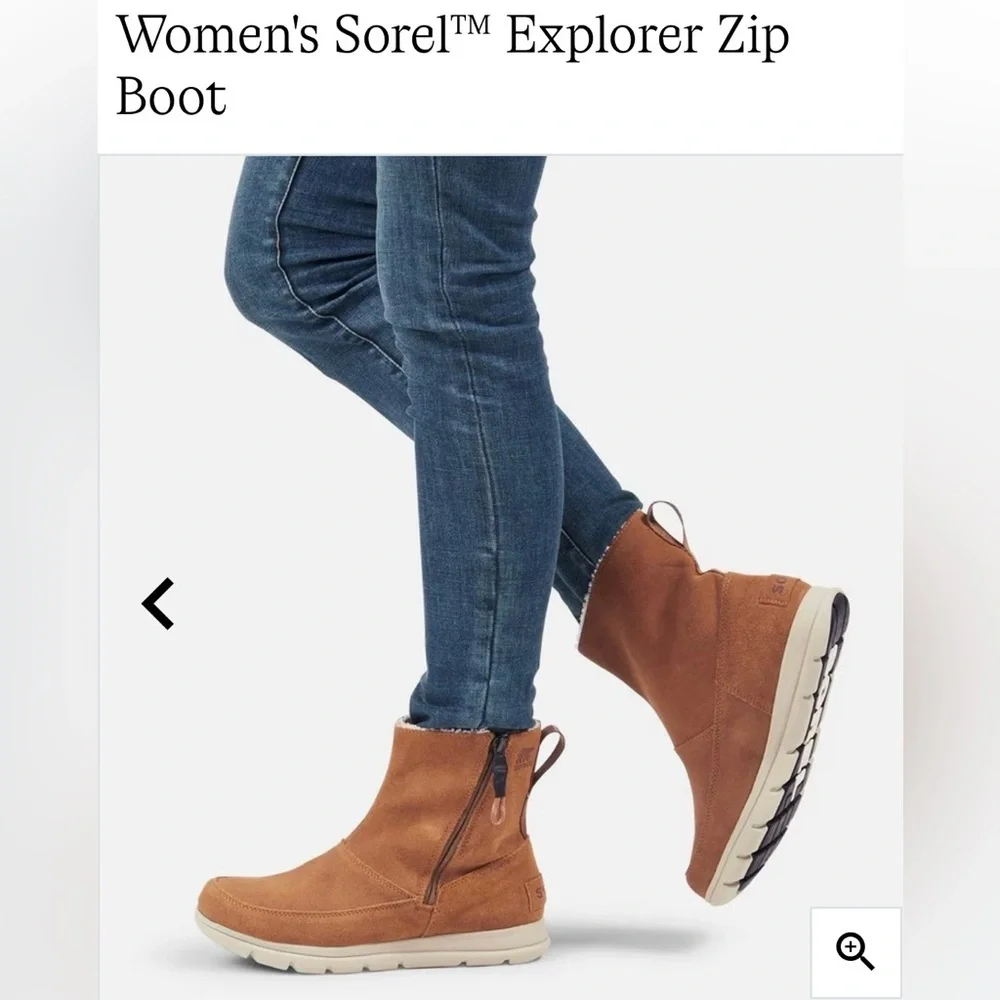 Sorel Explorer Zips Waterproof Suede Winter Boots - Picture 2 of 11